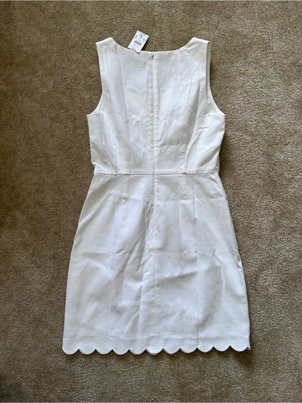 J Crew Factory Scallop Sheath Dress in White - Picture 3 of 5